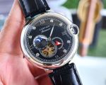 Cartier 316L Steel Automatic Movement 44*11MM Black/White/Blue Dial Black/Red Bracelet Watch